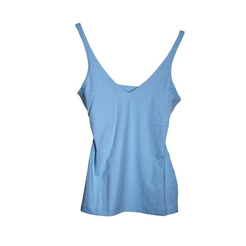 Susana Monaco Sleeveless V-Strap Top 8" In Blue NWT Size Small