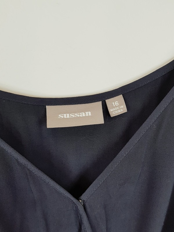 [ SUSSAN ] Womens Navy Sleeveless Belted Jumpsuit Size AU 16