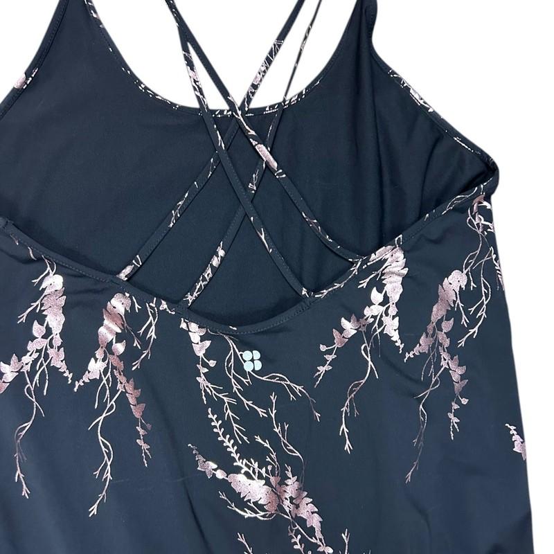 Sweaty Betty Horizon Playsuit Romper Athletic Metallic Black Floral Size Small