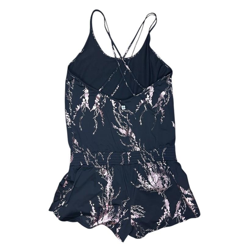 Sweaty Betty Horizon Playsuit Romper Athletic Metallic Black Floral Size Small
