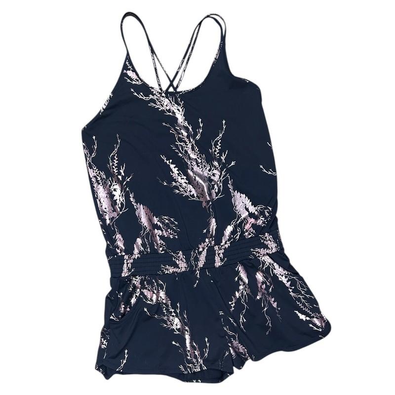 Sweaty Betty Horizon Playsuit Romper Athletic Metallic Black Floral size Small