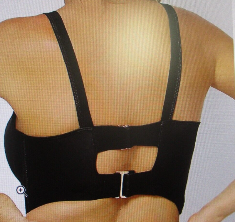 Swim Top Separate Women 36D Black Longline Underwire Bikini Top Pinup Retro