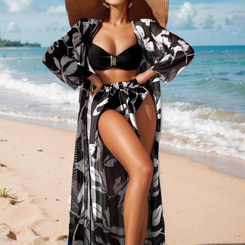 Swimsuit Three-piece Women's Gown High Waist New Beach Bikini