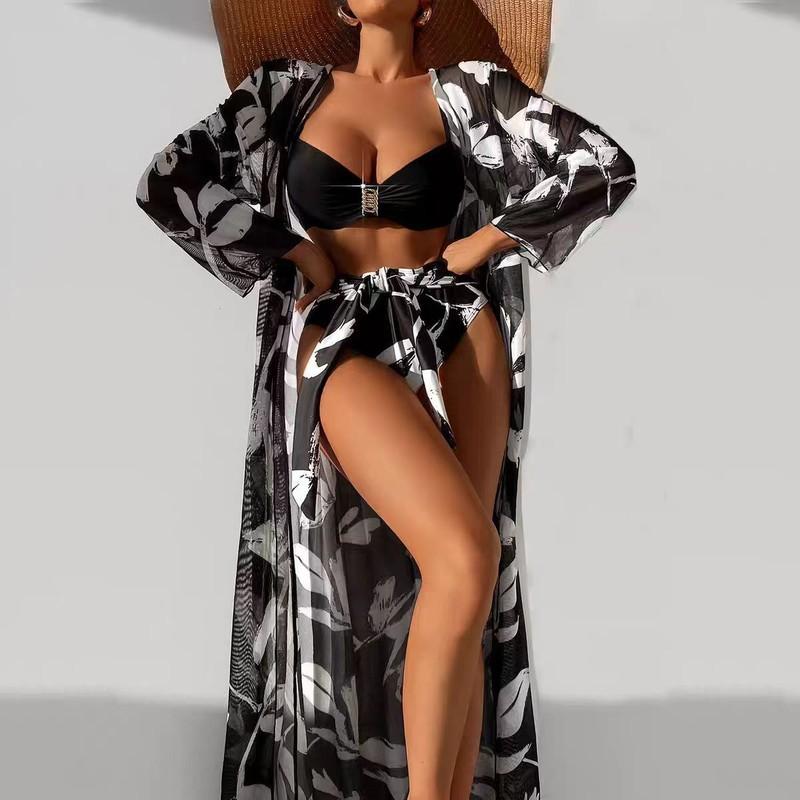 Swimsuit Three-piece Women's Gown High Waist New Beach Bikini