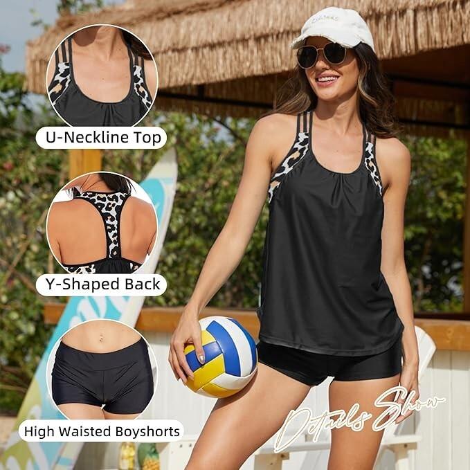 Sz 2XL Tankini Bathing Suits 2 Piece With Shorts