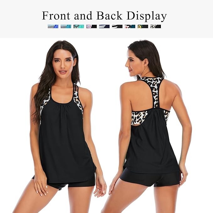 Sz 2XL Tankini Bathing Suits 2 Piece With Shorts