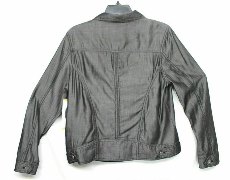 Tahari Women's Tencel Pin Tuck Jacket Coat In Charcoal - Medium