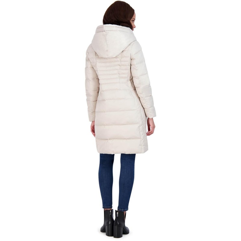 Tahari Womens Casey Ivory Insulated Vegan Puffer Jacket Outerwear L BHFO 1965