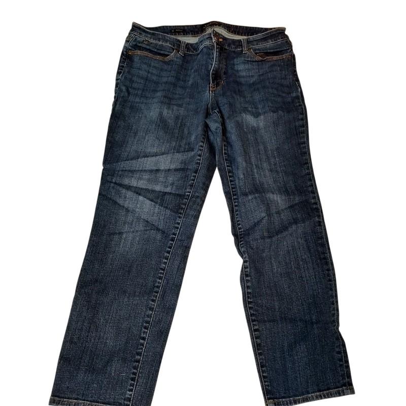 Talbots Boyfriend Jeans Womens 12 Flawless 5 Pocket Blue Dark Wash Denim Pants