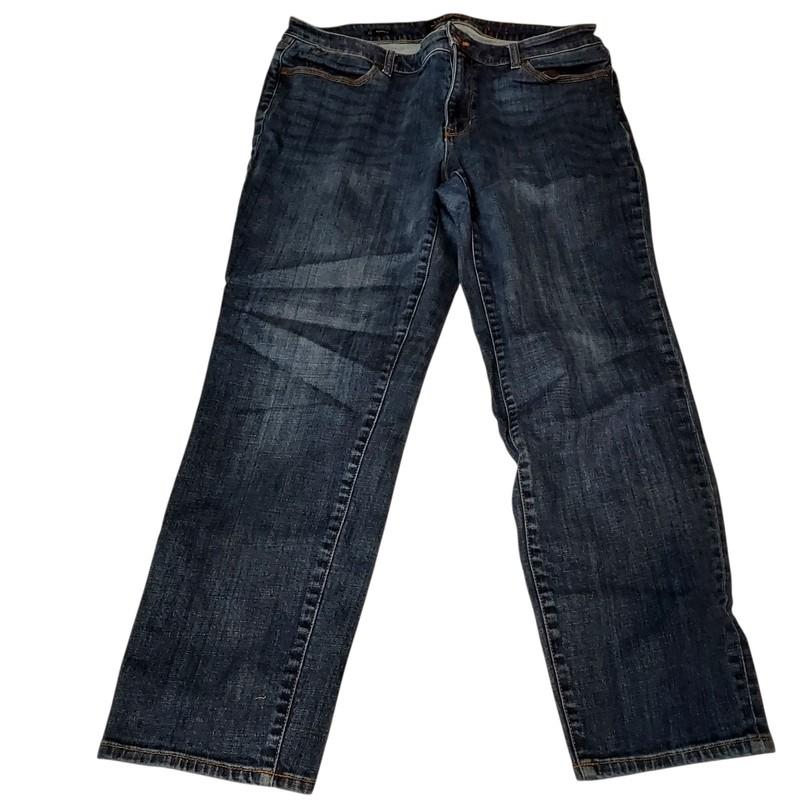 Talbots Boyfriend Jeans Womens 12 Flawless 5 Pocket Blue Dark Wash Denim Pants