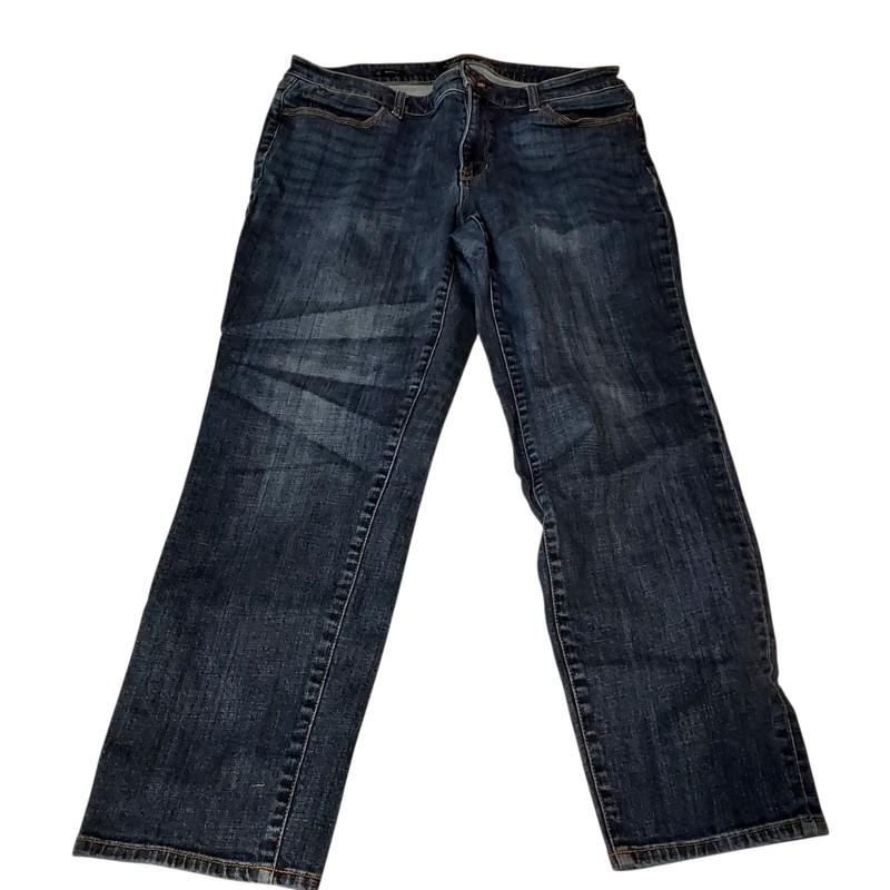 Talbots Boyfriend Jeans Womens 12 Flawless 5 Pocket Blue Dark Wash Denim Pants
