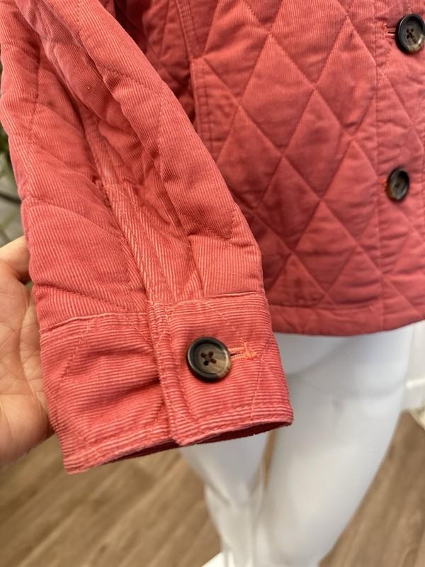 Talbots Corduroy Jacket Sz Small Petite S M Button Front Lightweight Coral/Pink