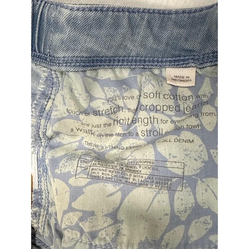 Talbots J Jill Denim Cropped Jeans Plus 2X Light Wash Frayed Hem Boho Vacation