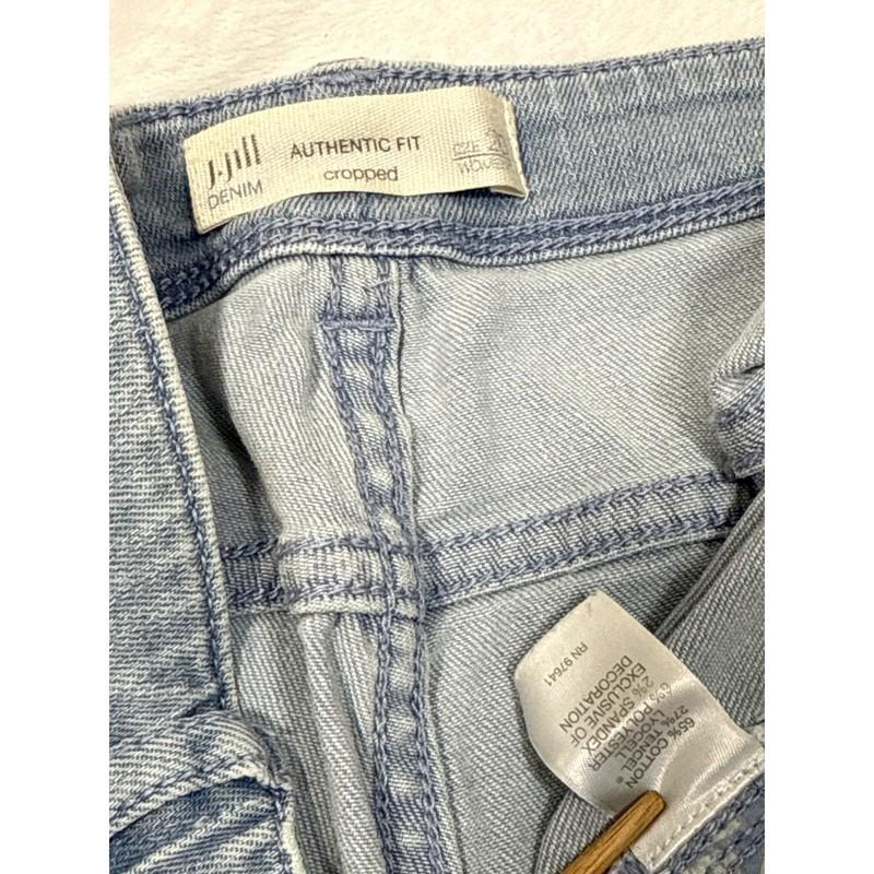 Talbots J Jill Denim Cropped Jeans Plus 2X Light Wash Frayed Hem Boho Vacation