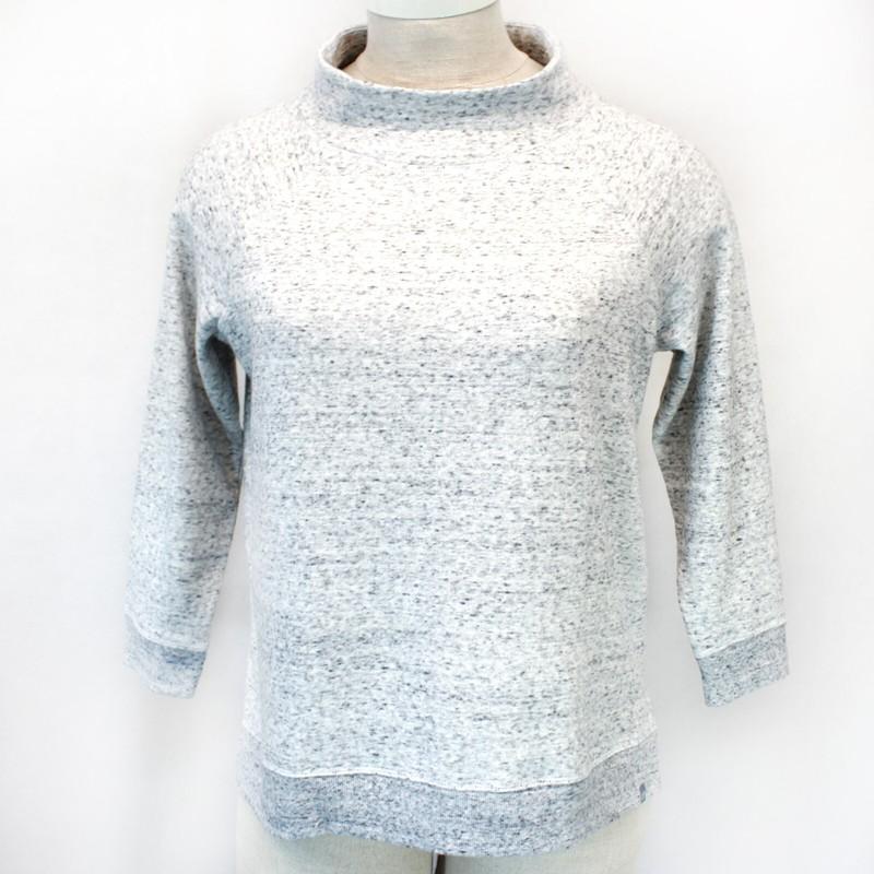 TALBOTS Plus Light Gray Mock Neck Fleece Pullover TOP SWEATSHIRT 1X Petite