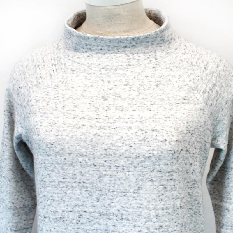 TALBOTS Plus Light Gray Mock Neck Fleece Pullover TOP SWEATSHIRT 1X Petite