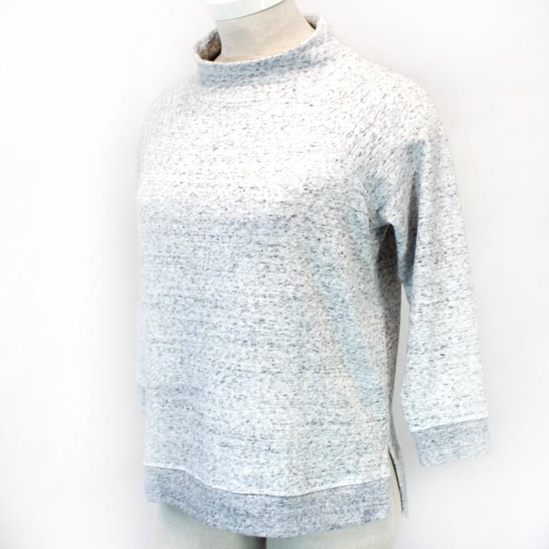 TALBOTS Plus Light Gray Mock Neck Fleece Pullover TOP SWEATSHIRT 1X Petite