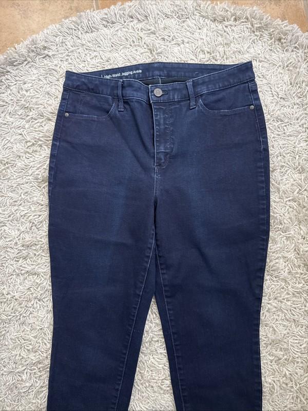 Talbots Womens Flawless High Waisted Jegging Ankle Jeans Size 12P Dark Wash