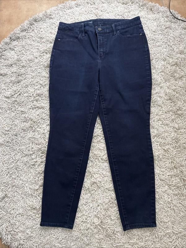 Talbots Womens Flawless High Waisted Jegging Ankle Jeans Size 12P Dark Wash