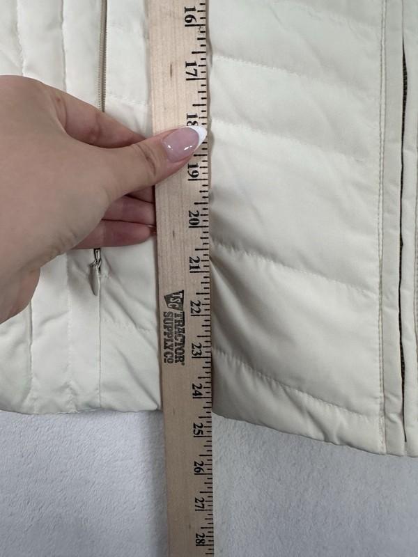Talbots XS Puffer Vest IVORY Down Filled Full Zip Womens