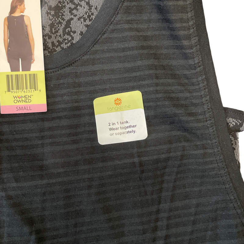 Tangerine Women's Active 2-in-1 Black Tank Top Small