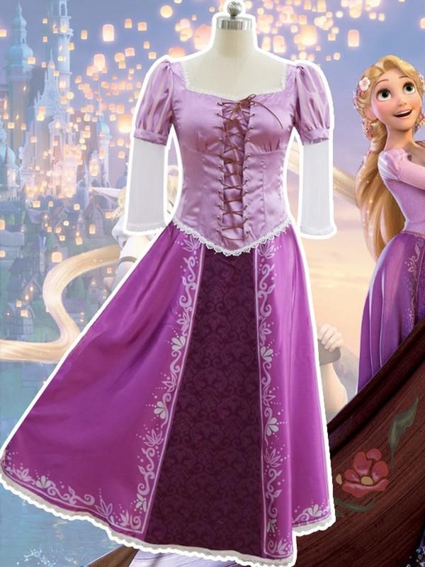 Tangled Rapunzel Princess Costume Fancy Dress Up For Halloween Fairytale Cosplay