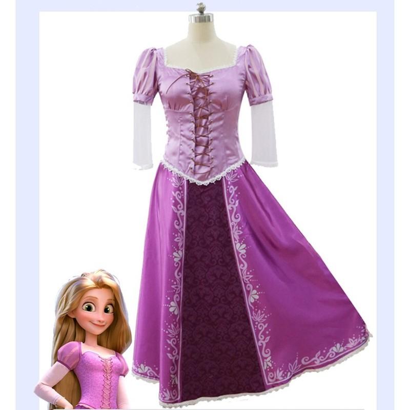 Tangled Rapunzel Princess Costume Fancy Dress Up For Halloween Fairytale Cosplay