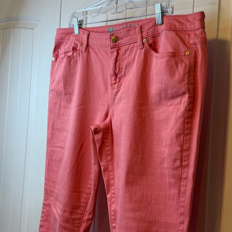 Target Faded Coral Pink Curvy Skinny Premium Denim Jeans Women's Size 16 Plus