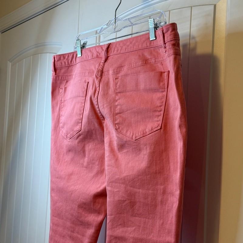 Target Faded Coral Pink Curvy Skinny Premium Denim Jeans Women's Size 16 Plus