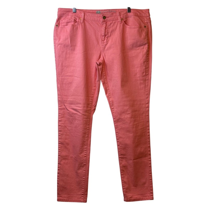 Target Faded Coral Pink Curvy Skinny Premium Denim Jeans Women's Size 16 Plus