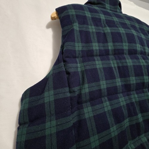 Tartan Plaid Quilted Barn Vest Women XL Utility Old Navy Flannel