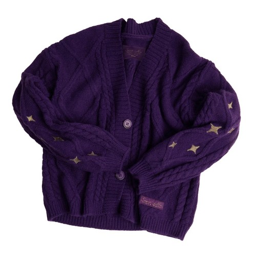Taylor Swift Midnights Cardigan Stylish Knit Sweater Leisure Design Purple New
