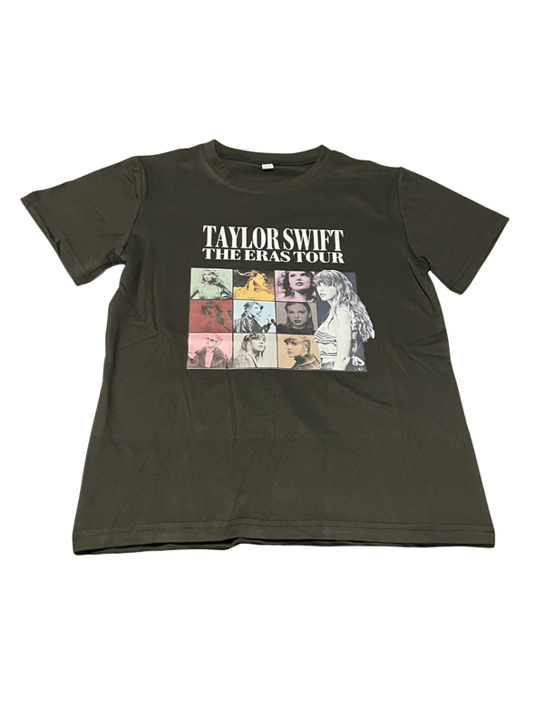 Taylor Swift -The Eras Tour US Dates Black T-Shirt Youth Teens Size 10Y New PLUS