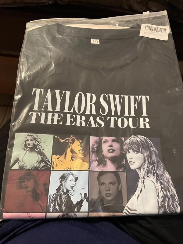 Taylor Swift -The Eras Tour US Dates Black T-Shirt Youth Teens Size 10Y New PLUS