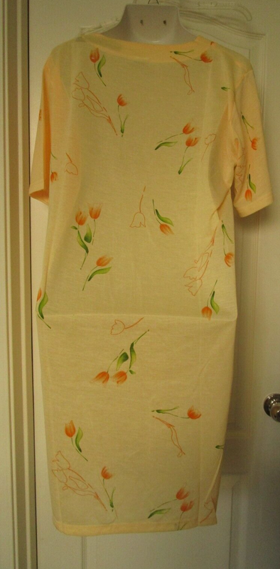 TC Fashion Yellow Print Nightgown Size Medium Cotton Blend Light Weight