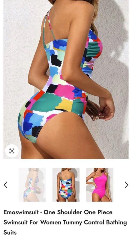 Tempt Me Women’s One Piece Tummy Control One Shoulder Bathing Suit Size Medium