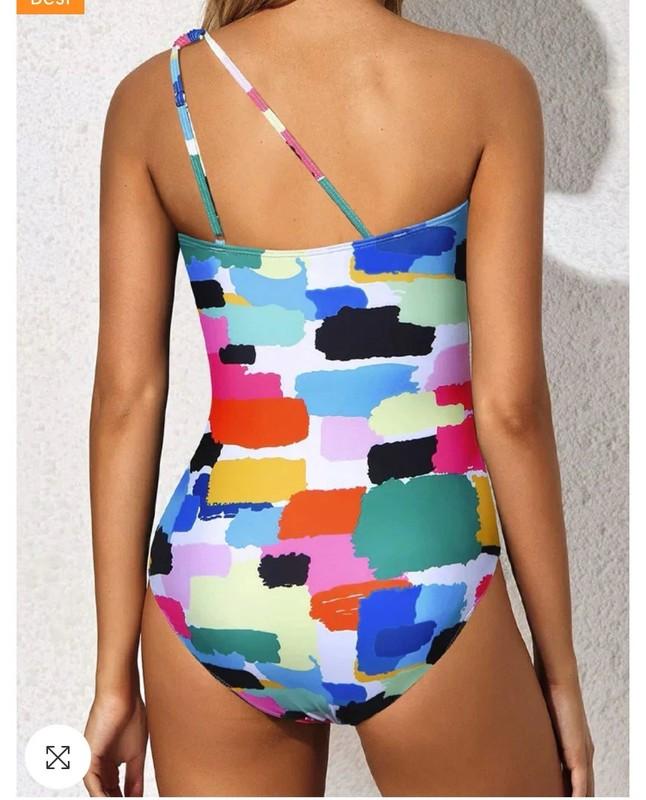 Tempt Me Women’s One Piece Tummy Control One Shoulder Bathing Suit Size Medium