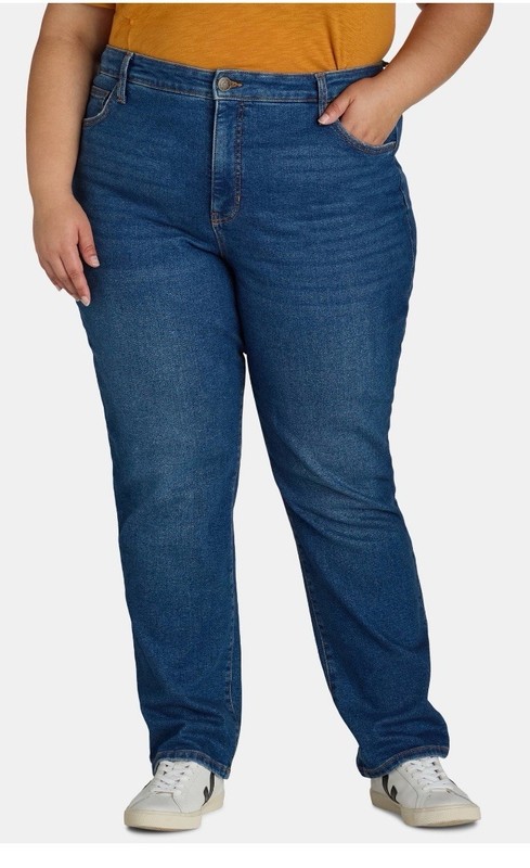 Terra and Sky Womens Plus High Rise Core Straight Leg Jeans Size 20W NWT