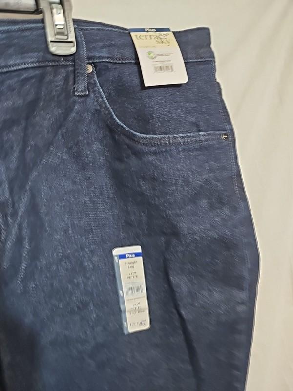 Terra & Sky Strech Plus Straight Legs Petite Jeans DKWASH 24W