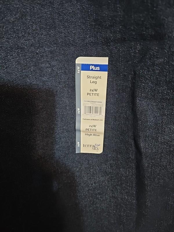 Terra & Sky Strech Plus Straight Legs Petite Jeans DKWASH 24W