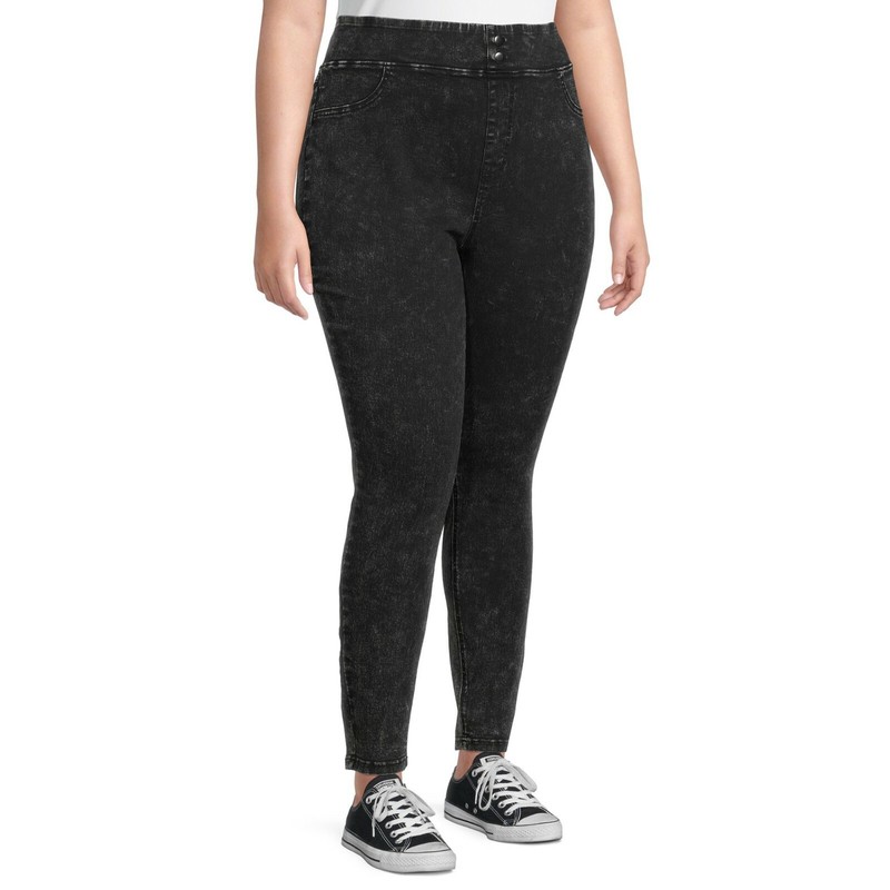 Terra & Sky Women's Plus Size Tummy Control Jeggings NEW