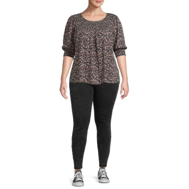 Terra & Sky Women's Plus Size Tummy Control Jeggings NEW