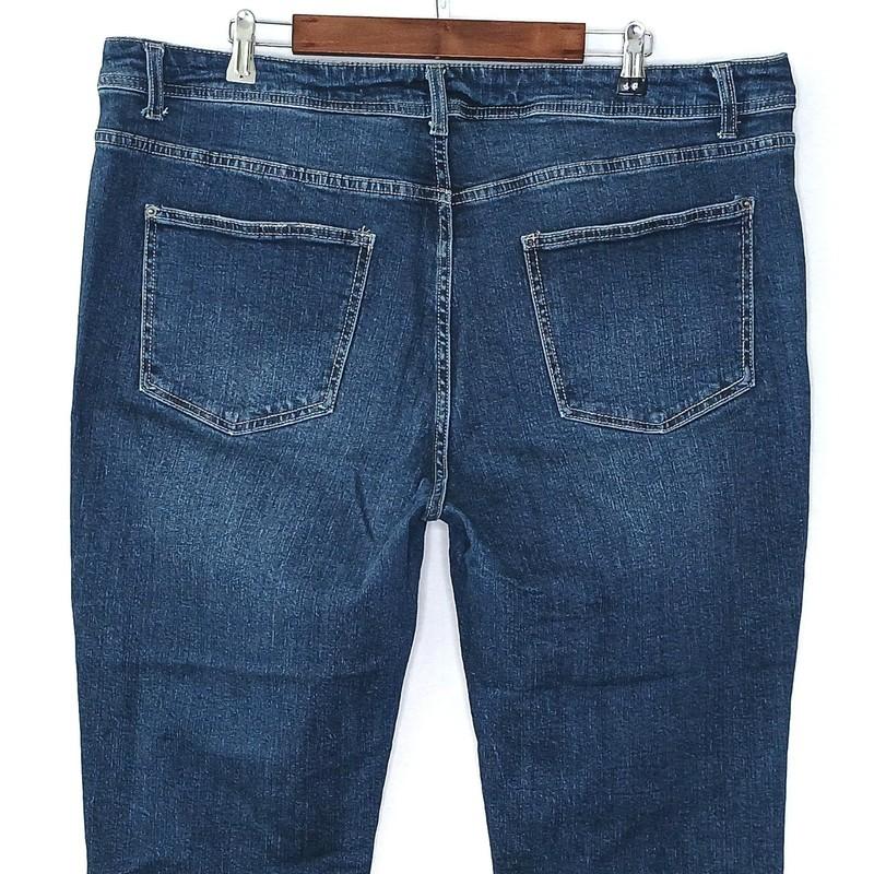 Terra&Sky Womens Distressed Ankle Jean PLUS Size 20W Stretch Tummy Slimming Dark