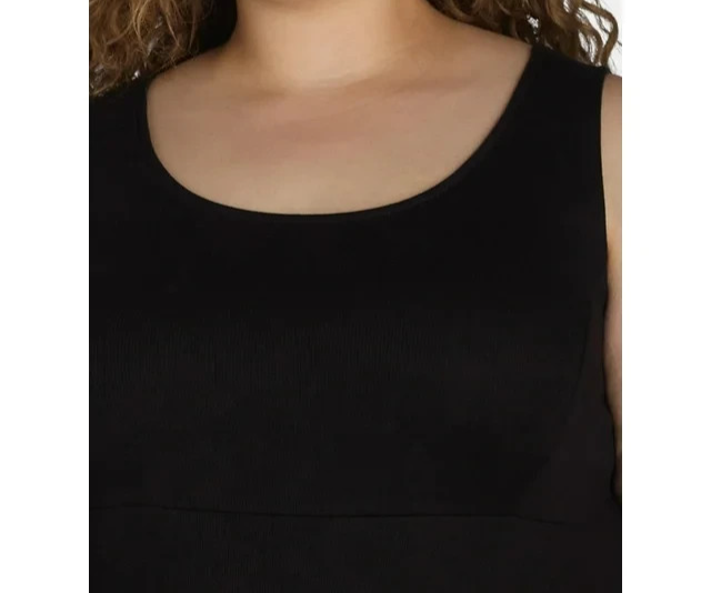 TERRA & SKY WOMENS SKATER SKIRT DRESS SIZE 3X (24W-26W) NEW WITH TAGS Black