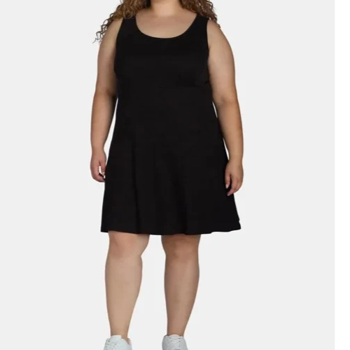 TERRA & SKY WOMENS SKATER SKIRT DRESS SIZE 3X (24W-26W) NEW WITH TAGS Black