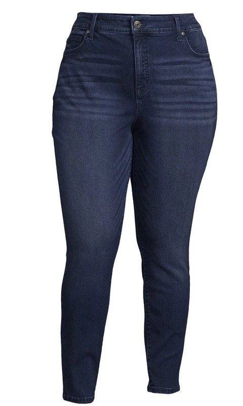 TerraSky PLUS Women’s Skinny Jeans 18W PETITE Blue Dark Wash High Rise NWT