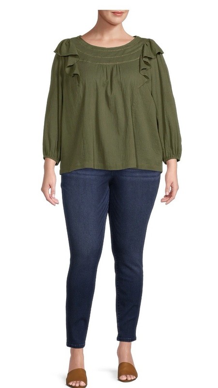 TerraSky PLUS Women’s Skinny Jeans 18W PETITE Blue Dark Wash High Rise NWT