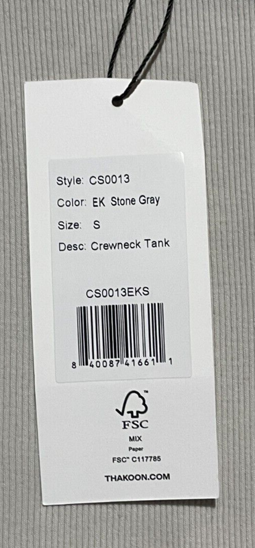 THAKOON Women's Stone Gray Crewneck Tank Top Size-S 100% Cotton New With Tags