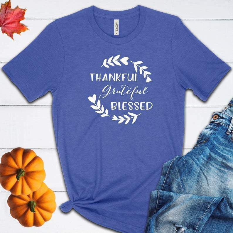 Thankful Grateful Blessed Fall Halloween T Shirt 02804