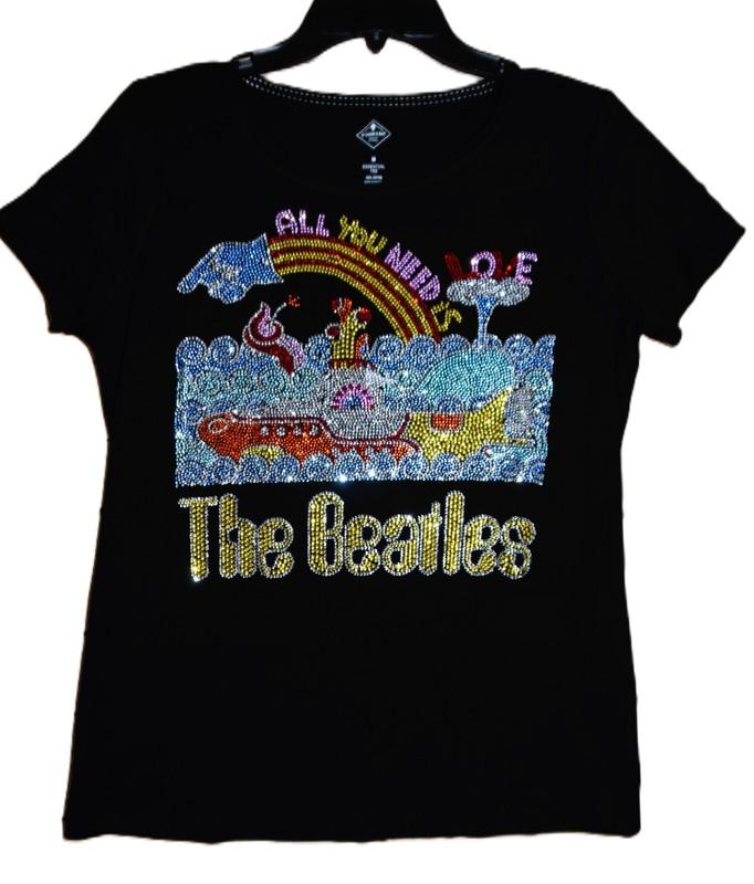 The Beatles Rhinestone Bling Shirt Or Tank XS S M L XL XXL 1X 2X 3X 4X 5X